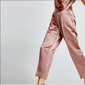 Zara NWT metallic pink 2-piece pant suit xs
